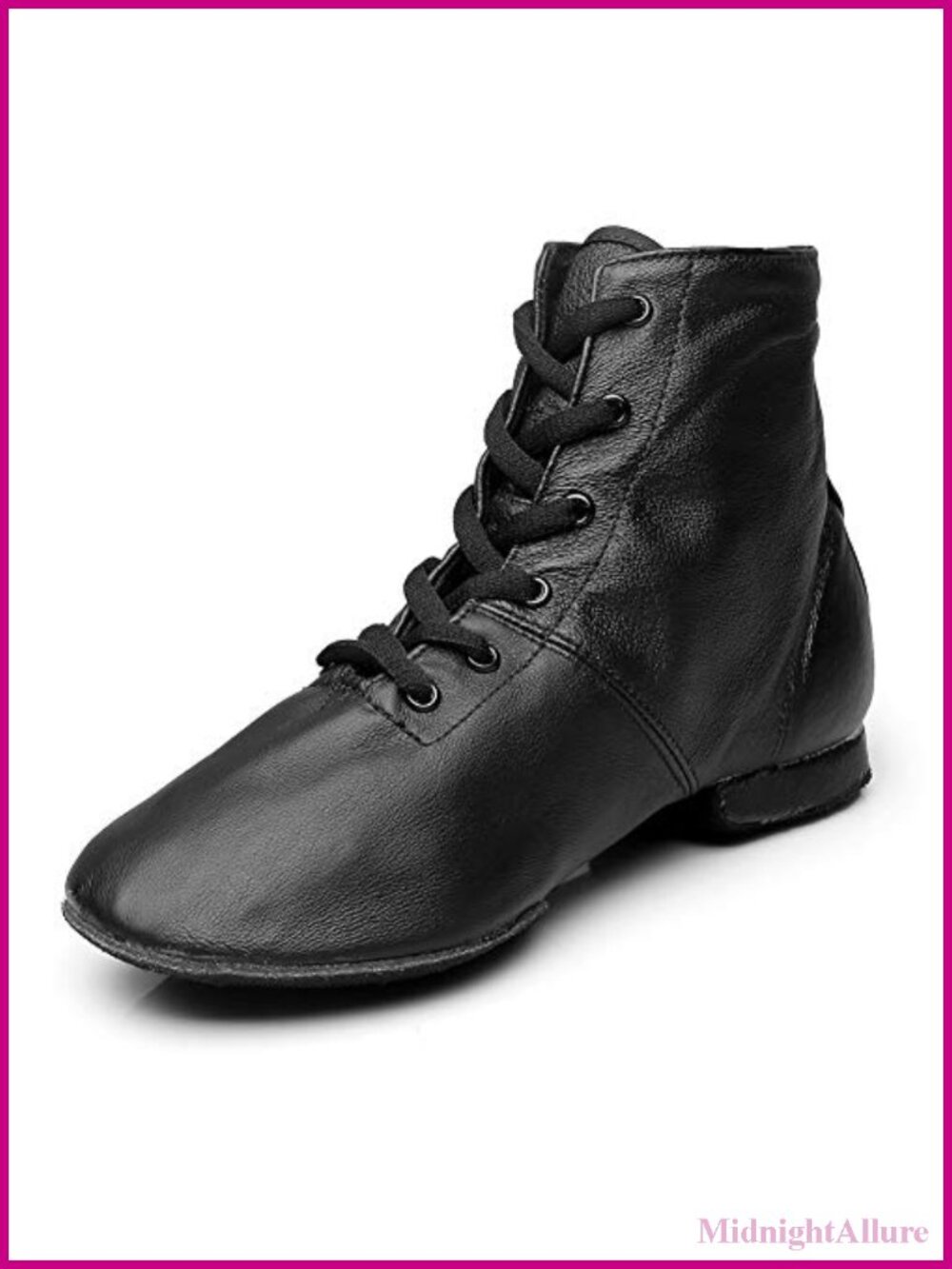 Women's Leather Jazz Boots Split Sole Dance Shoes